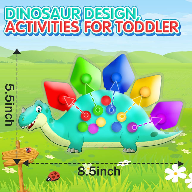 Dinosaur Color Sorting Sensory Toy Gift for Toddler Activities Toy Fine Motor Ma