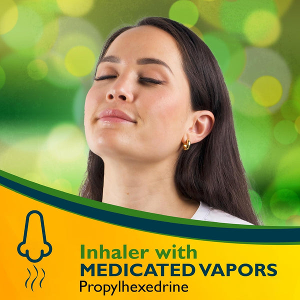 Benzedrex Nasal Decongestant Inhaler – Medicated Vapor Relief for Sinus Pressure, Nasal Congestion, Allergies, Hay Fever & Colds, 12 Count