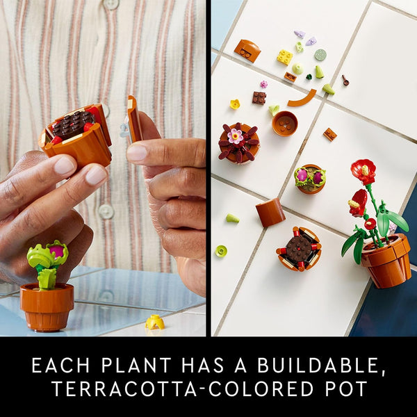 LEGO Botanicals Tiny Plants - Artificial, Fake Indoor Plant Building Set for Home, Kitchen, Desk Decoration, Adults Ages 18+ - Gift for Birthdays