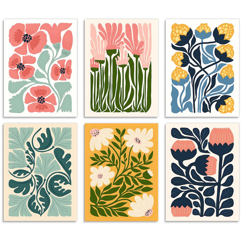 6 Pack Diamond Art Kits for Adults Flower, DIY 5D Diamond Painting Kit for Beginners Floral, Full Round Drill Gem Art Dots for Adults, Perfect for