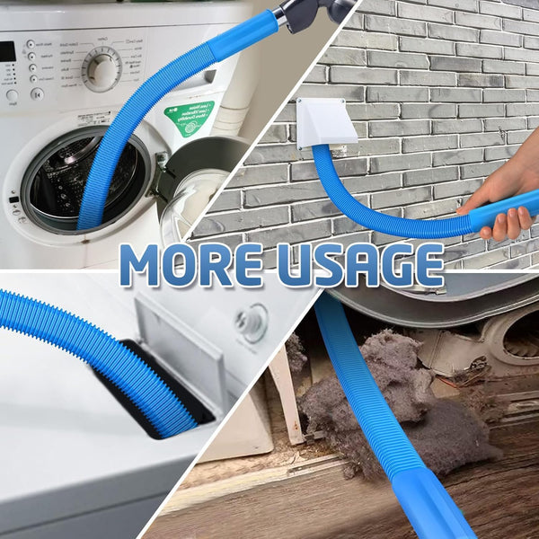 PetOde Dryer Vent Cleaner Kit, Flexible Dryer Lint Vacuum Attachment Compatible with Most Vacuum Cleaner, Blue 31.5 Inch Blue