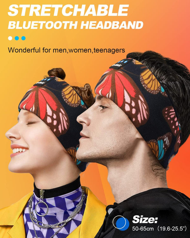 Lc-Dolida Sleep Headphones Headband Bluetooth 5.4, Sports Headband Earphones Wireless with Speaker Microphone USB C for 