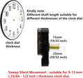 TIKROUND 12888 Quartz DIY Wall Clock Movement Mechanism Repair Parts Replacement Kit Sweep Silent Movement,13mm (1/2 Inch) Maximum Dial Thickness,