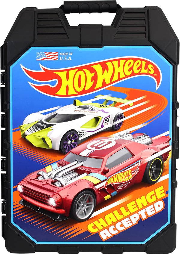 Tara Toys Hot Wheels 48-Car Storage Case – Durable Plastic Carrying Case with Handle for Die-Cast Toy Cars, Fits 1:64 Scale Vehicles, Organizer