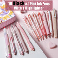Four Candies Cute Pink Pens, Black Gel Ink, Rose - 12ct, 0.5mm Fine Point | Back to School Supplies, Nurse Essentials, Office Decor for Women,