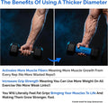 Fat Gripz - Thick Grips - Increased Muscle Fiber Activation - Bigger Arms (4x Men's Health Award Winner) NEW! Blue/Black