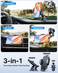 andobil Military-Grade Phone Holders for Your Car 【89+ LBS Strongest Suction & Metal Clip】 2026 Ultimate Car Phone Holder, Dashboard Windshield