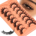 False Eyelashes Wispy Lashes Natural Look Fake Eyelashes Cat Eye Lashes Mink Fluffy Strip False Lashes Fox Eye Lashes Pack 7 Pairs ALICROWN C-