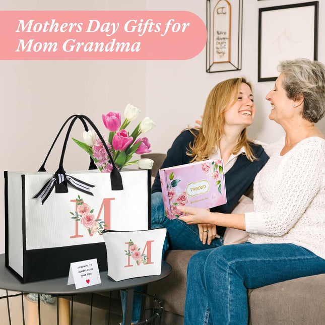 TRSODD Godmother Mothers Day Gifts from Godchild Birthday Gifts for Women Tote Bag and Makeup Bag Set Best Godmother Eve
