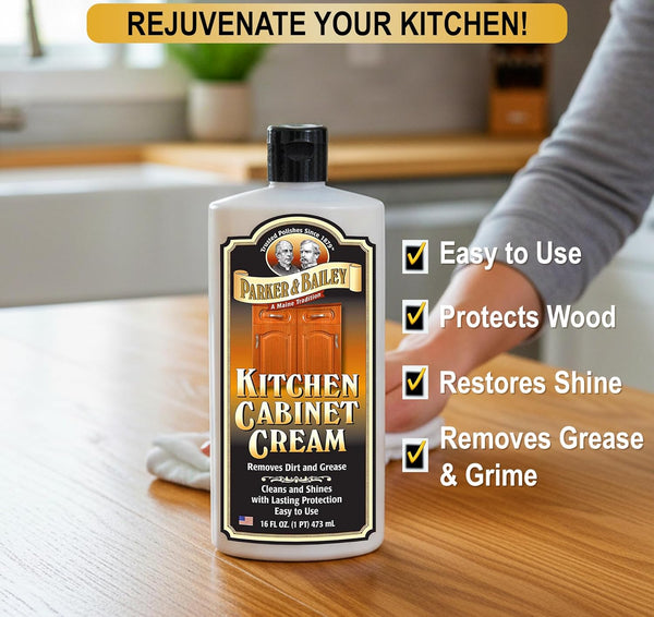 Parker and Bailey Kitchen Cabinet Cream-Wood Cleaner-Grease Remover 16 Oz (1)