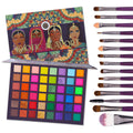 UCANBE EXOTIC FLAVORS Eyeshadow Palette + 15 PCS Eye Brushes Makeup Set 48 Colors Neon Shimmer Matte Glitter Eye Shadow Po.