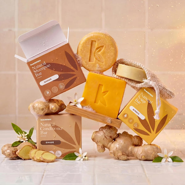 Seek Bamboo - Ginger Shampoo Bar ÃÂ¢ÃÂÃÂ Stimulating & Nourishing with Avocado, Cocoa & Shea Butters, Plastic-Free for All Hair Types (Ginger)