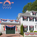 2x20 Ft Red White and Blue Banner Decorations 3 Pack,4th of July Banners for Outside,Bunting Flags for Independence Day,Labor Day,Veterans