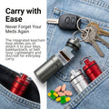 3 Packs Waterproof Aluminum Pill Fob Container, EFFIET Nitro Bottle Holder Nitroglycerin Pill Case Emergency Keychain Pill Holder for Medicine