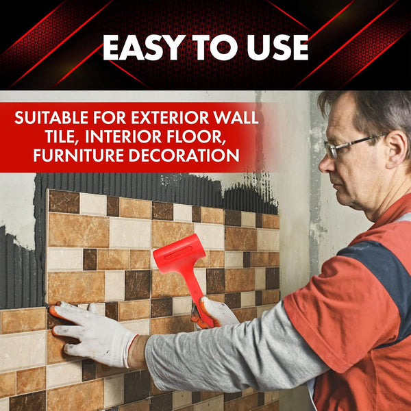 YIYITOOLS 1LB Dead Blow Hammer- Red, Mallet | Machinist Tools | Unibody Molded | Checkered Grip | Spark and Rebound Resistant 1LB Red