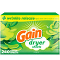 Gain, Laundry Dryer Sheets, Fabric Softener Wrinkle Reducing Anti Static Sheets, Original Scent, 240 Count (Packaging May Vary) Original 240 Count