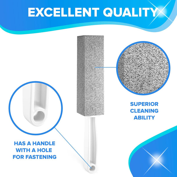 DISIWENE Pumice Cleaning Stone with Handle Toilet Bowl Cleaner Hard Water Ring Remover for Bath/Pool/Kitchen/Household Cleaning (4, 4 Pack with