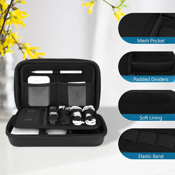 Procase Hard Travel Electronic Organizer Case for Macbook Power Adapter Chargers Cables Power Bank Apple Magic Mouse Apple Pencil USB Flash Disk