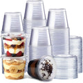 GUSTO 5.5 oz. Plastic Cups with Lids [200 Count] Desserts Containers | Leak-Proof, BPA-Free, Crack-Resistant, Stackable Storage, Soufflé,