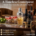 Godinger Dublin Crystal Cocktail Shaker with Lid - Glass Martini Shaker, Drink Shaker for Home Bar, Bartender Gift, 17oz Silver