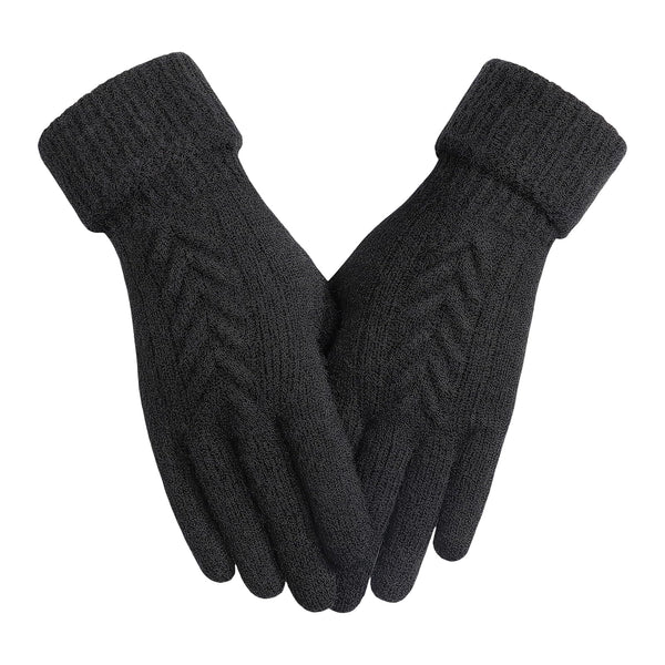 Achiou Women Winter Gloves, Touch Screen Texting Gloves, Elastic Soft Warm Knit Lined, One Size