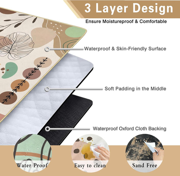 Supfitness Extra Large Picnic Blankets Waterproof Foldable (60 "x 80") Beach Blanket Waterproof Sandproof,3-Layer Thicking Mat Outdoor Packable