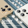 Choiche Compatible for iPhone 13 Pro/iPhone 13 Pro Max Camera Lens Protector Bling, 9H Tempered Glass Camera Cover Screen Protector Metal Ring