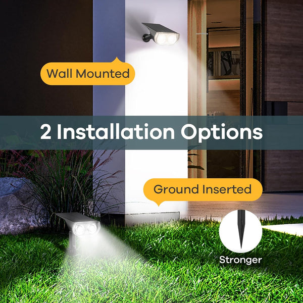 Linkind Solar Lights Outdoor Waterproof Landscape Spotlight Daylight 2 Pack Cool White 2 Pack