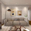 Cohoo Home Brick Wallpaper Peel and Stick Contact Paper 120inL 18inW Faux 3D Brick Contact Paper for Wall White Gray Self Adhesive Removable
