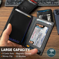 Magnetic Closure Slim Wallet for Men with Money Clip Gift Boxed,Genuine Leather Front Pocket Wallet, 3.9"X 2.7", RFID Blocking