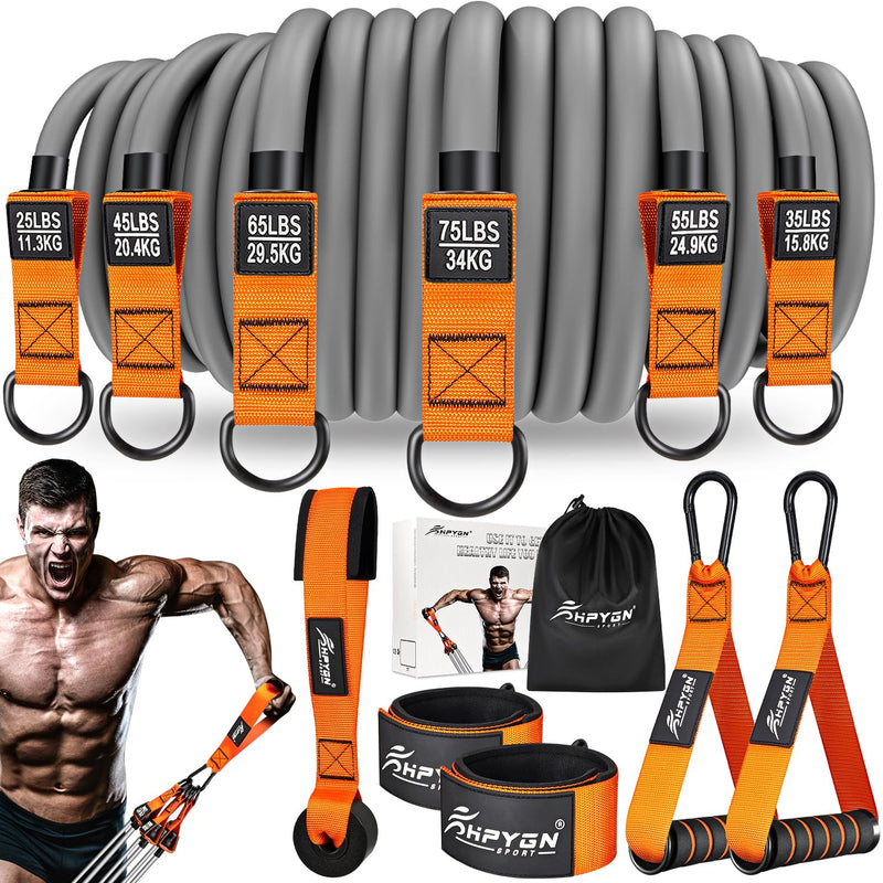 Resistance Bands, Heavy Exercise Bands with Handles, Fitness Bands Set for Working Out, Workout Bands for Men, Weight Bands for Muscle Training,