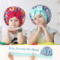 2 PCS Kids Bonnets for Girls, Silk Bonnet for Kids, Satin Bonnet for Sleeping, Baby Toddler Tie Bonnet Sleep Cap Set B