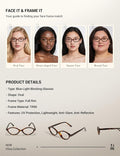TIJN Olisa Blue Light Blocking Glasses for Women Men,Retro Oval Frame Bluelight Eyeglasses for Gaming/Computer/Screen 01. Whiskey Tortoise Clear