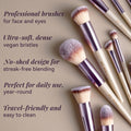 BS-MALL Makeup Brush Set 18 Pcs Professional Foundation Powder Concealers Eyeshadow Blush Synthetic Makeup Brushes with Labeled instruction Black