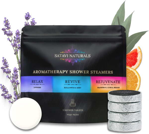 Shower Steamers Aromatherapy Variety (5 Pack) – Lavender, Eucalyptus Mint & Citrus Shower Bombs – Natural Essential Oil Spa Tablets, Individually