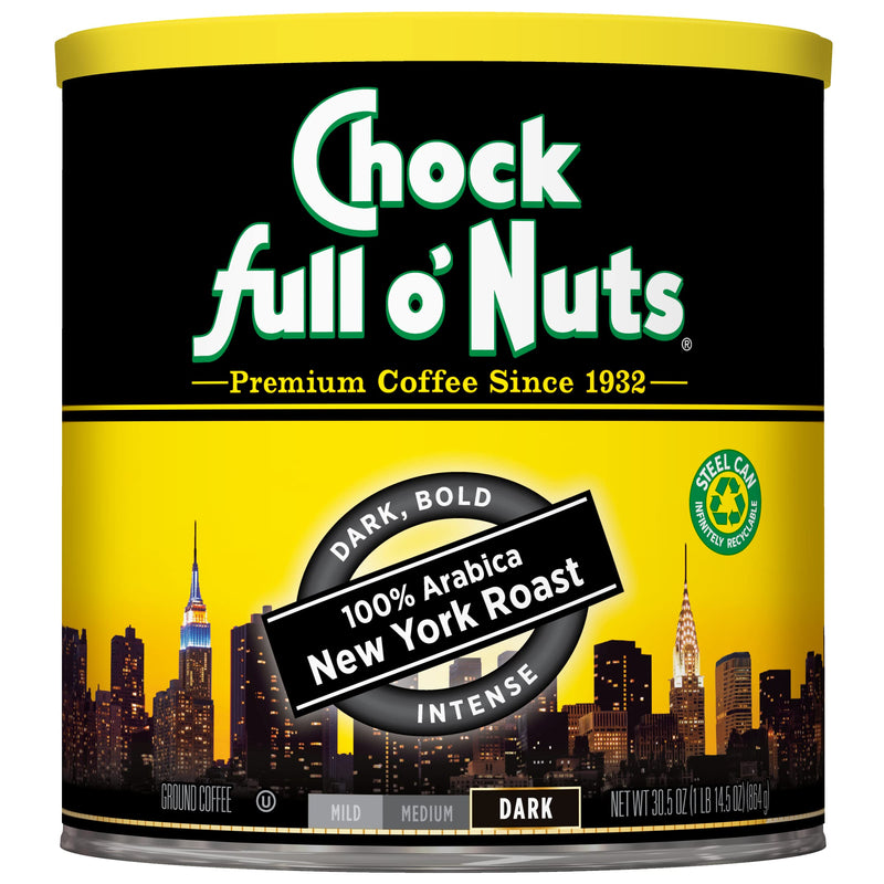 Chock Full OÃ¢ÂÂNuts New York Roast, Dark Roast Ground Coffee Ã¢ÂÂ Gourmet Arabica Coffee Beans Ã¢ÂÂ Bold, Full-Bodied and Intense Coffee