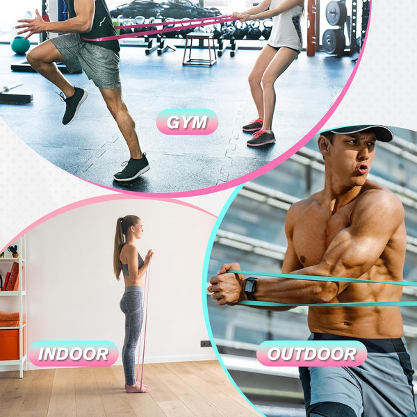 RitFit Pull Up Assist Band in Natural Latex for Stretching and Mobility Pink