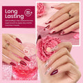 beetles Burgundy Gel Polish Set - Berry Merlot 6 Colors Plum Gel Polish, Cherry Mocha Red Glitter Dark Purple Wine Nails Color, U V LED Soak Off