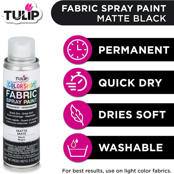 Tulip Colorshot Instant Fabric Spray Color 3Oz. Black