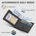 Gostwo Mens Wallet RFID Blocking Slim Minimalist Bifold Wallet with ID Window & Business Card Holder, Thin Front Pocket Design, Stylish Wallet for