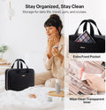 Everfun Travel Toiletry Bag with Hanging Hook and Leakproof Wet/Dry Compartments, Large Capacity Makeup Cosmetic Organizer for Women, 12x9x4.5