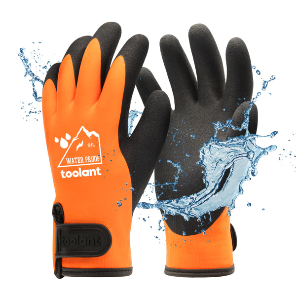 toolant 100% Waterproof Gloves for Men and Women, Winter Work Gloves for Cold Weather, Touchsreen, Thermal Insulated Freezer Gloves, With Grip,