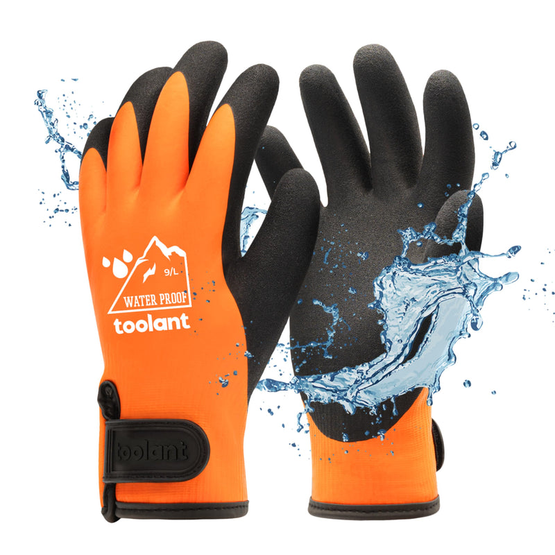 toolant 100% Waterproof Gloves for Men and Women, Winter Work Gloves for Cold Weather, Touchsreen, Thermal Insulated Freezer Gloves, With Grip,