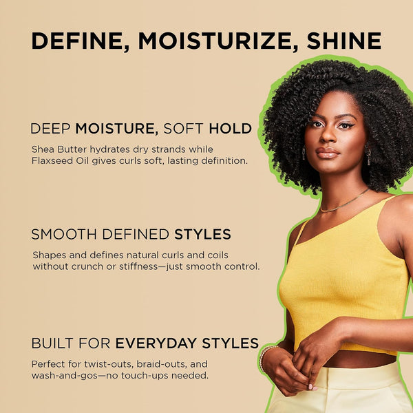 African Pride Moisture Miracle Curling Cream with Shea Butter & Flaxseed Oil, Moisturizes & Defines Coily & Curly Hair, 12 Oz, Pack of 3 12 Ounce