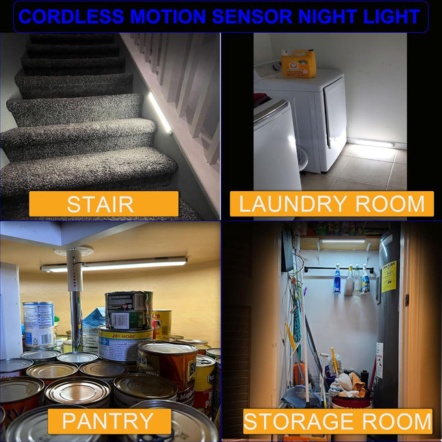 Rechargeable 2 Pack Bright 40LED Motion Sensor Activated Night Light for Closet,