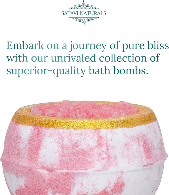 Crystal Bath Bombs (6 Pack) Luxurious Aromatherapy Bath Bombs Enriched with Nour