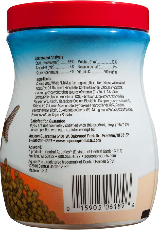 Aqueon Shrimp Pellets Sinking Food for Tropical Fish, Goldfish, Loaches, Catfish and Other Bottom Feeding Fish, 6.5 Ounc