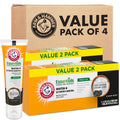 ARM & HAMMER Essentials Fluoride-Free Toothpaste, Whitening + Activated Charcoal Toothpaste, 4 Pack of 4.3oz Tubes, Clean Mint, 100% Natural