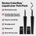 Revlon ColorStay Liquid Liner, 251 Blackest Black, 2 pack Blackest Black 0.08 Fl Oz (Pack of 2)