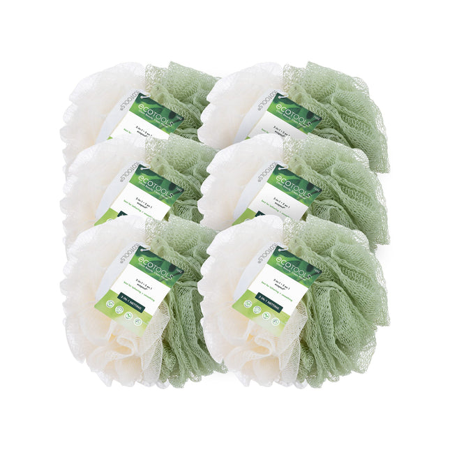 Ecotools Green 2-In-1 Ecopouf, Dual-Sided Shower Loofah Exfoliates & Cleanses Sk